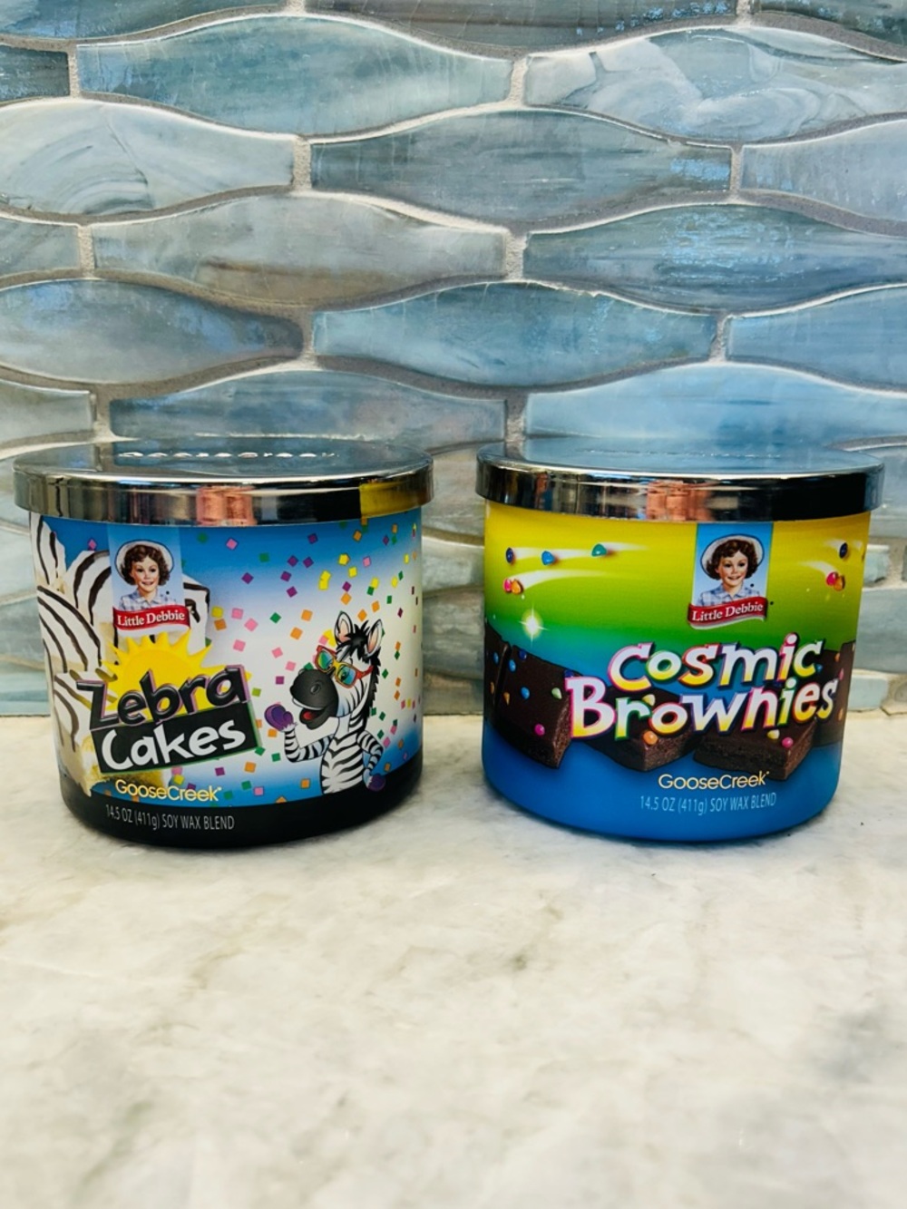 GooseCreek Little Debbie Zebra Cakes Vanilla & Cosmic Brownies Jar Candles New